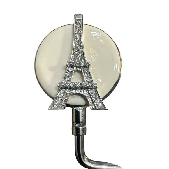 SPRING STREET EIFFEL TOWER PURSE HOOK FOLDING HANDBAG HANGER RHINESTONE - Picture 3 of 4